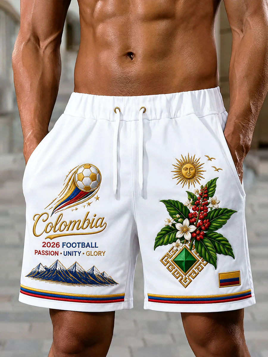 Men's 2026 Colombian Football Style Shorts