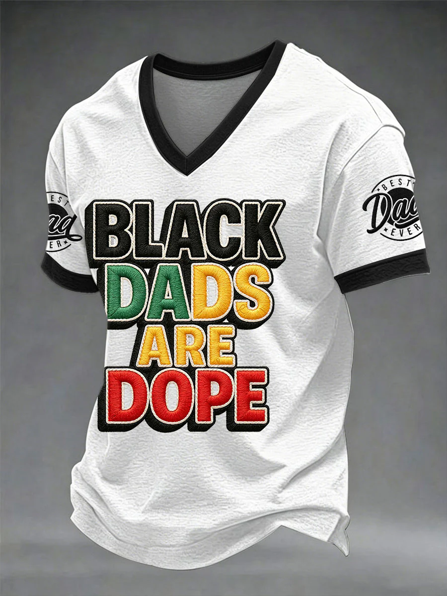Men's “Black Dads Are Dope” Father's Day Fun Casual T-shirt
