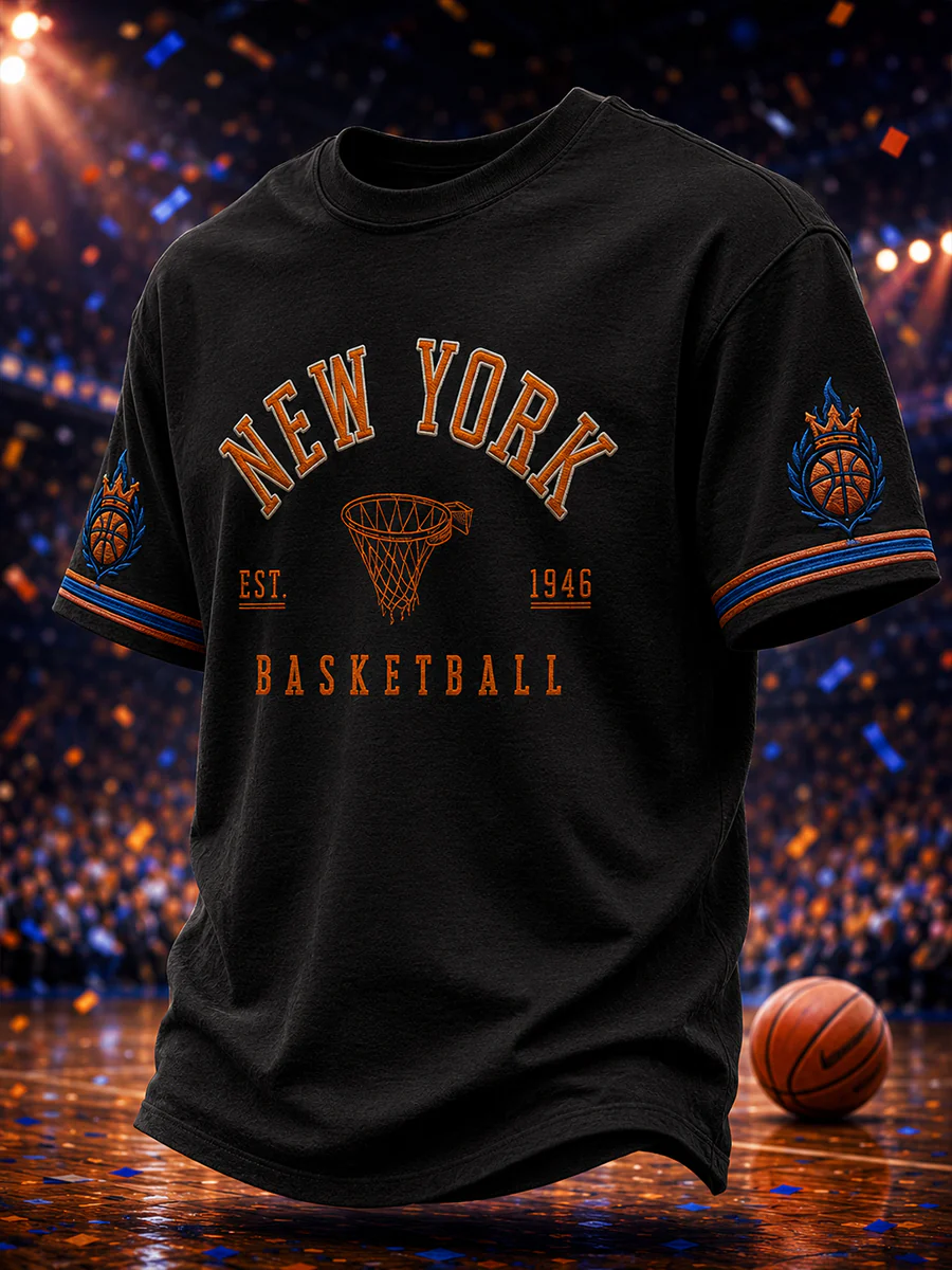 Men's Classic Basketball Fan Graphic Short Sleeve T-shirt - Image 2