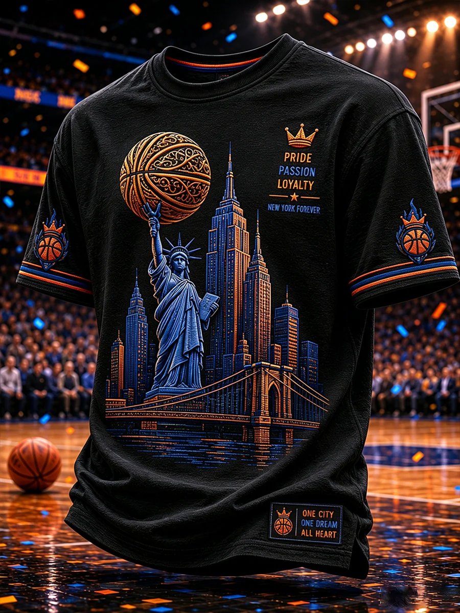Men's Classic Basketball Fan Graphic Short Sleeve T-shirt