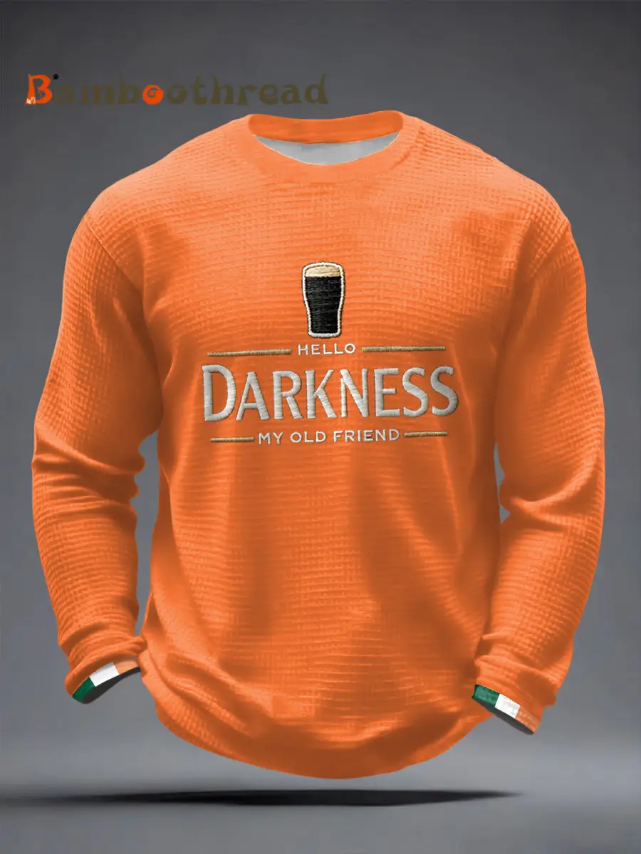 Men's Hello Darkness My Old Friend Waffle Long Sleeve T-Shirt - Image 3