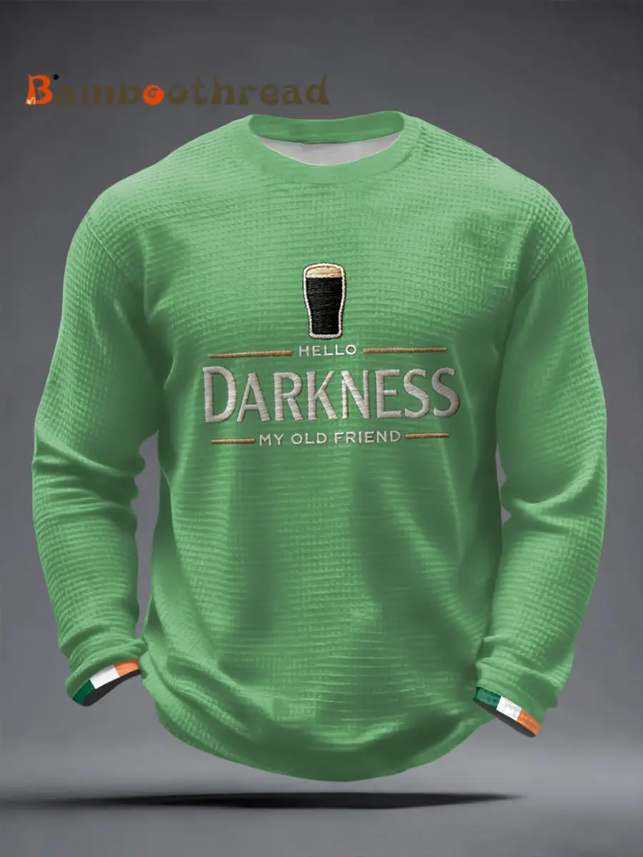 Men's Hello Darkness My Old Friend Waffle Long Sleeve T-Shirt - Image 4