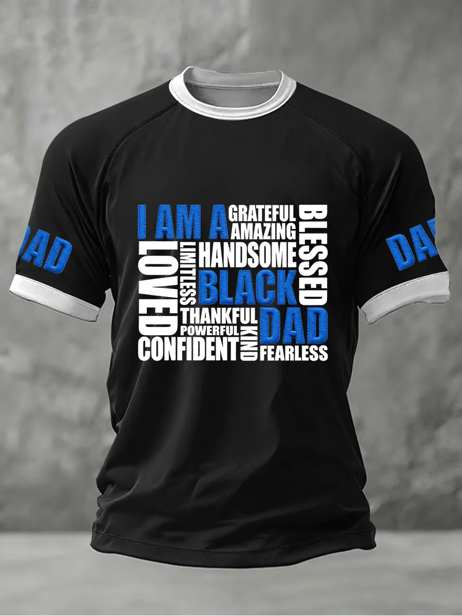 Men's “I Am A Black Dad” Father's Day Fun Casual T-shirt - Image 2