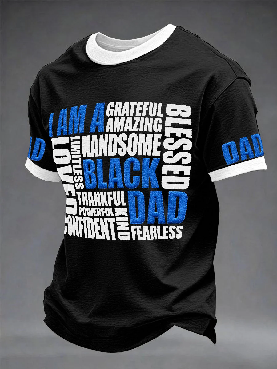 Men's “I Am A Black Dad” Father's Day Fun Casual T-shirt - Image 2