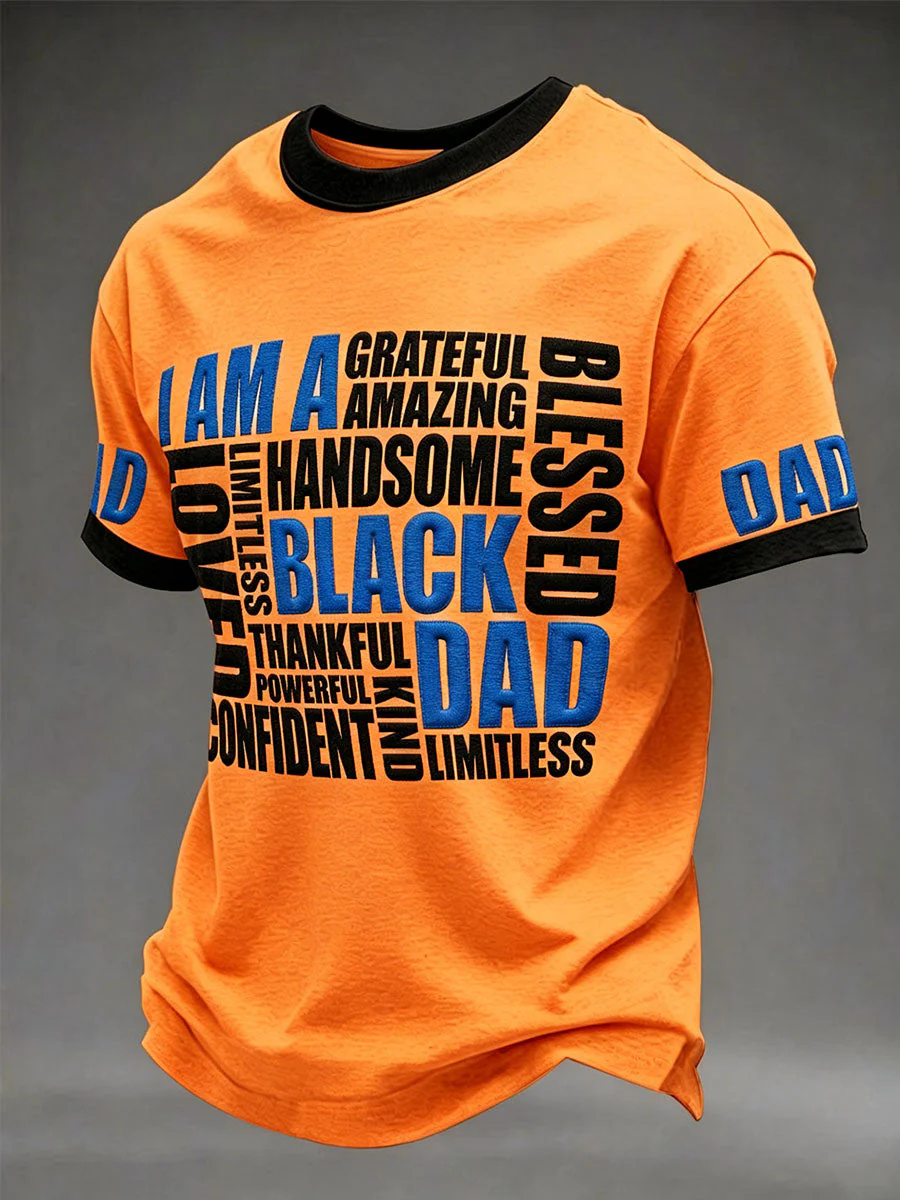 Men's “I Am A Black Dad” Father's Day Fun Casual T-shirt - Image 3