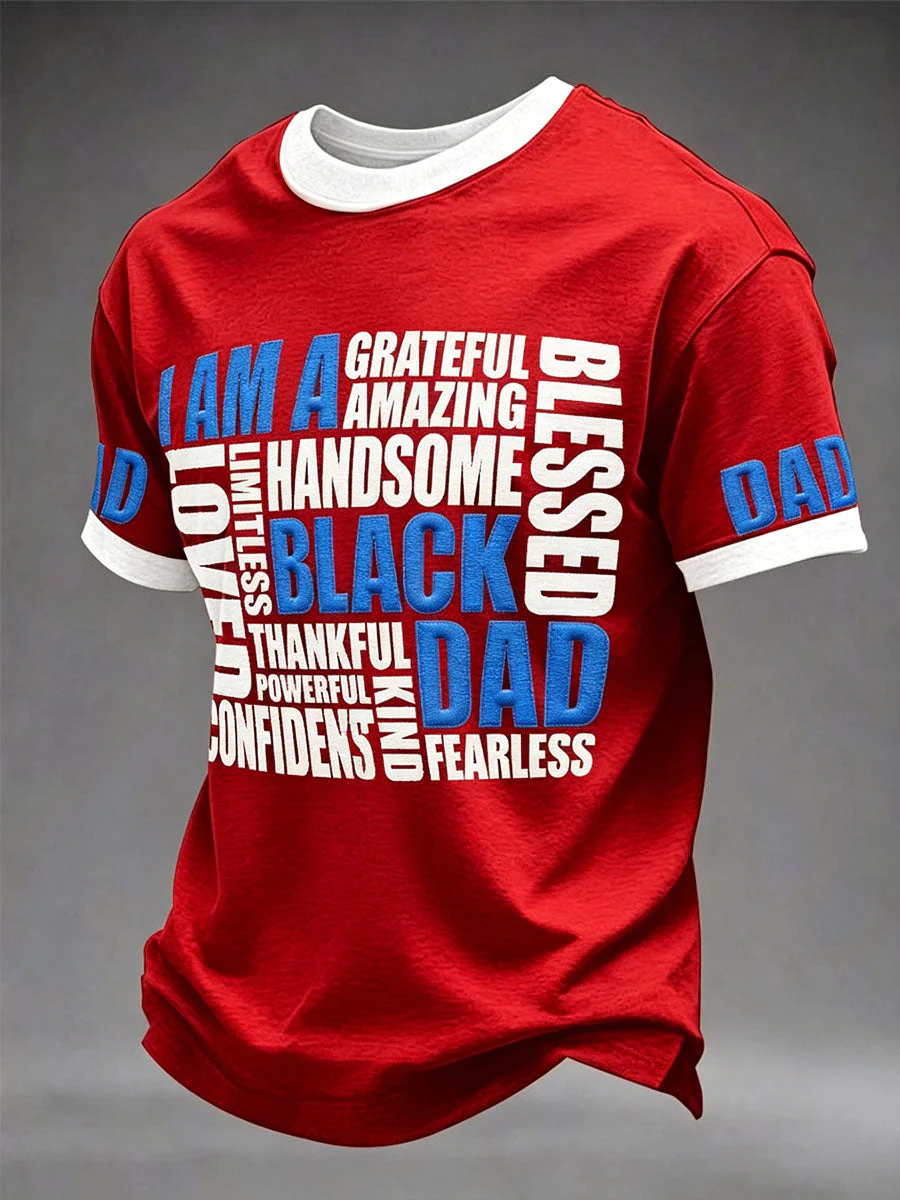 Men's “I Am A Black Dad” Father's Day Fun Casual T-shirt - Image 4