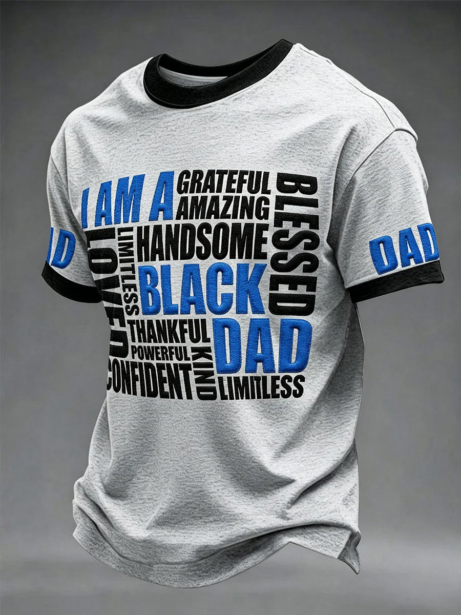 Men's “I Am A Black Dad” Father's Day Fun Casual T-shirt - Image 5
