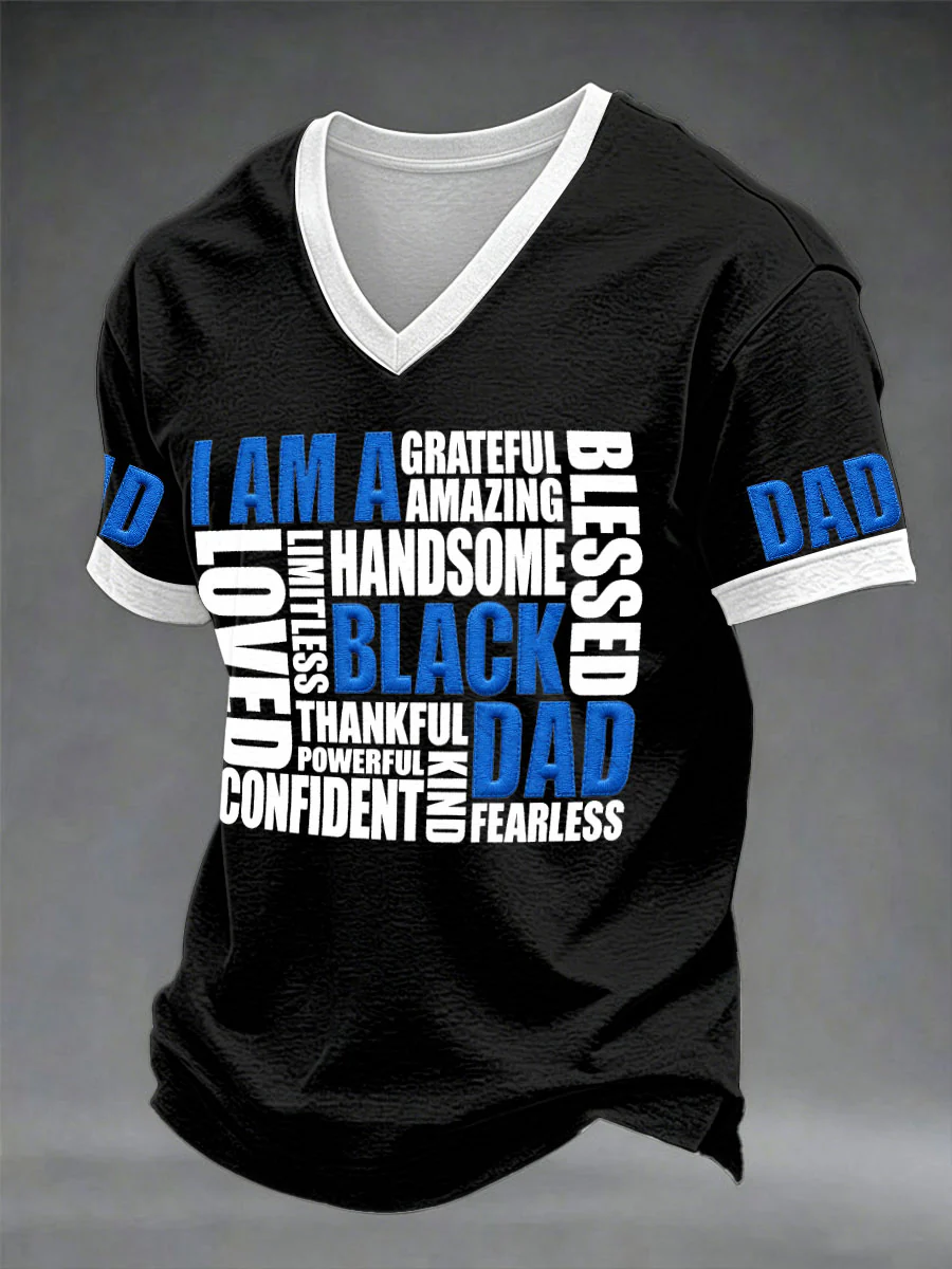 Men's “I Am A Black Dad” Father's Day Fun Casual T-shirt - Image 2