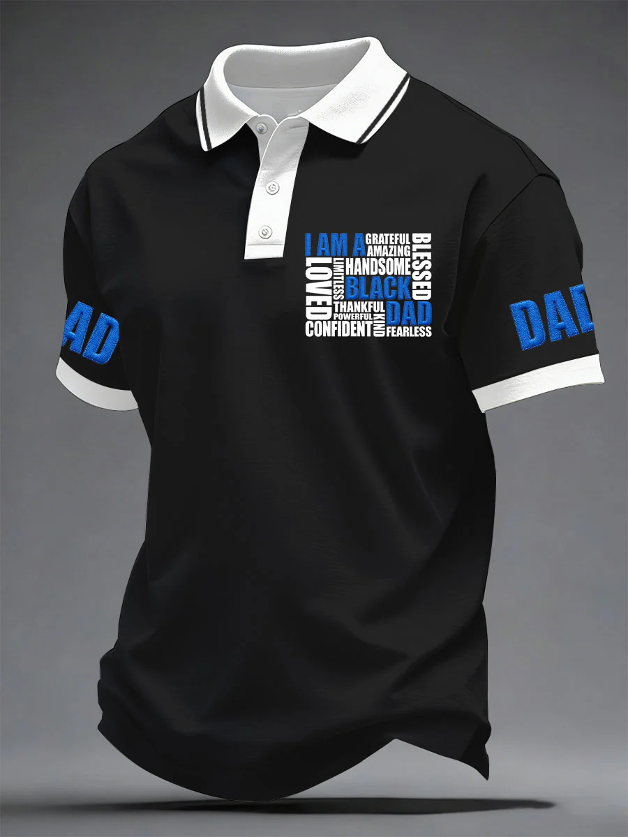 Men's I Am A Black Dad Printed Casual Top - Image 2