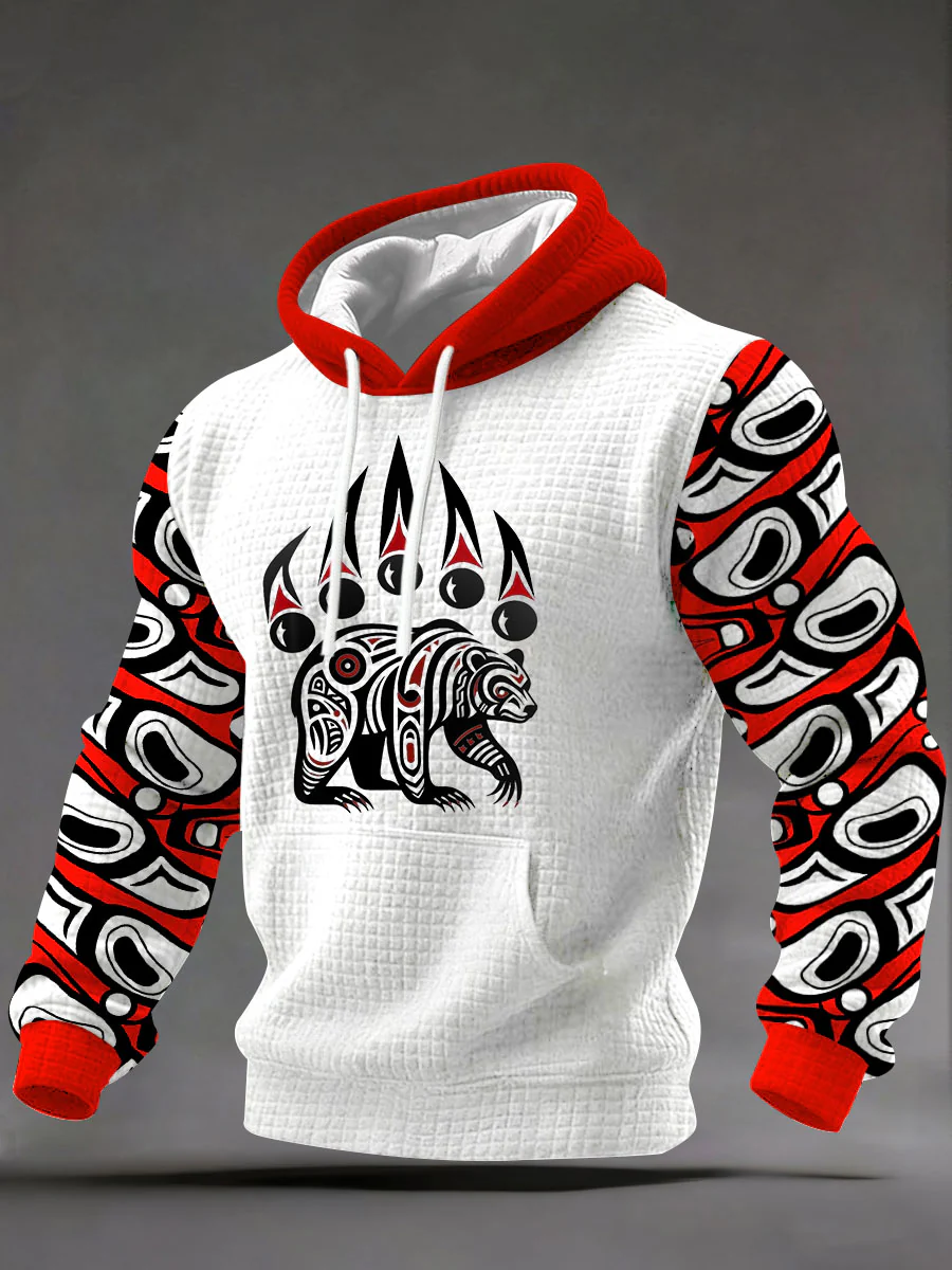 Men's Indigenous Totem Art Casual Hoodie - Image 3