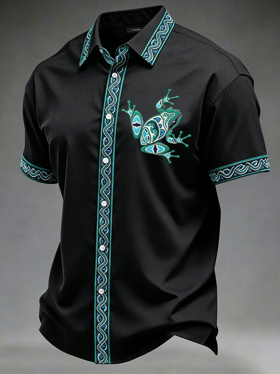 Men's Indigenous Totem Art Casual Shirt