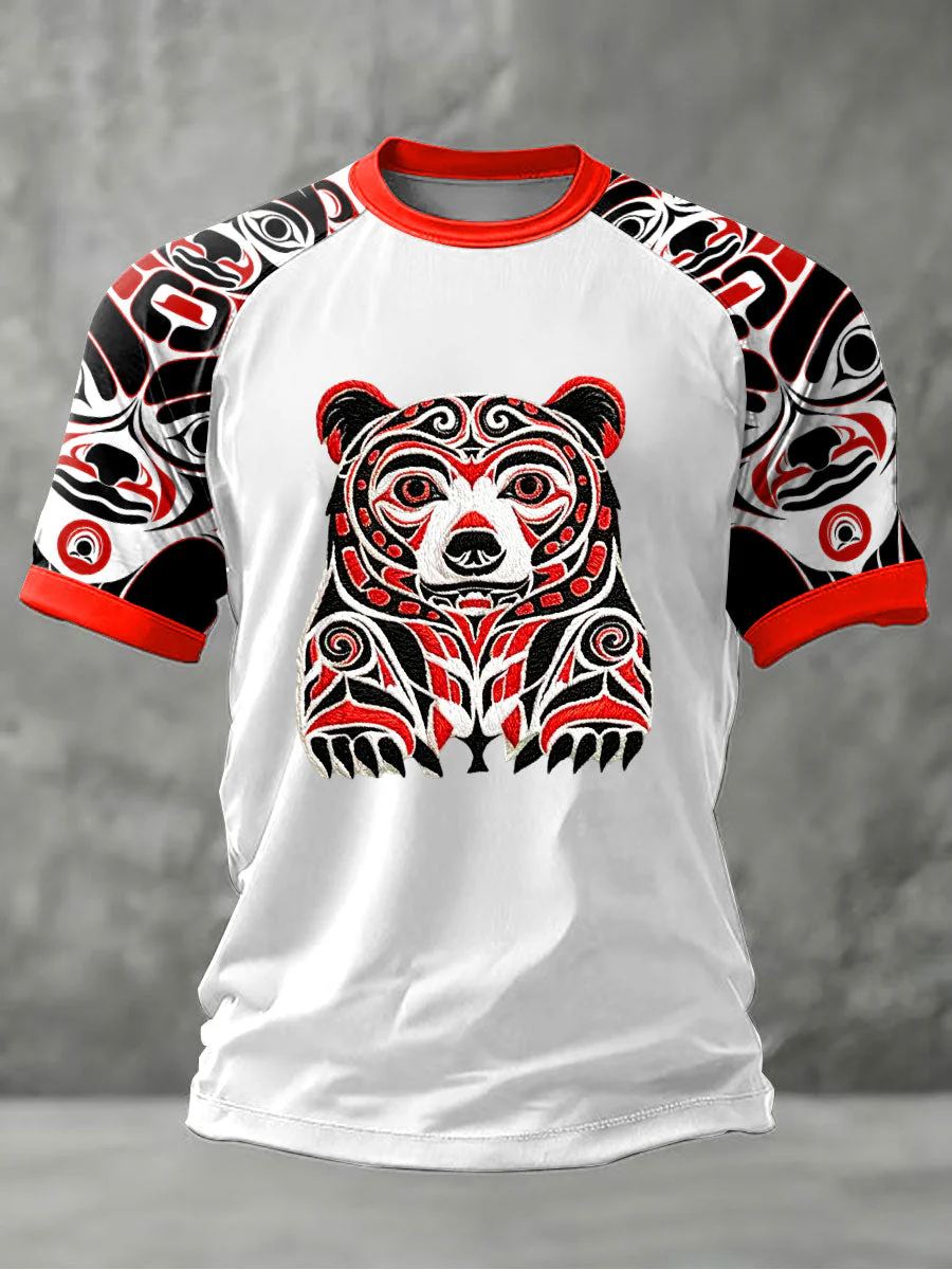 Men's Indigenous Totem Art Casual T-Shirt - Image 3