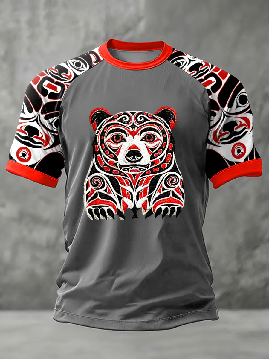 Men's Indigenous Totem Art Casual T-Shirt - Image 4