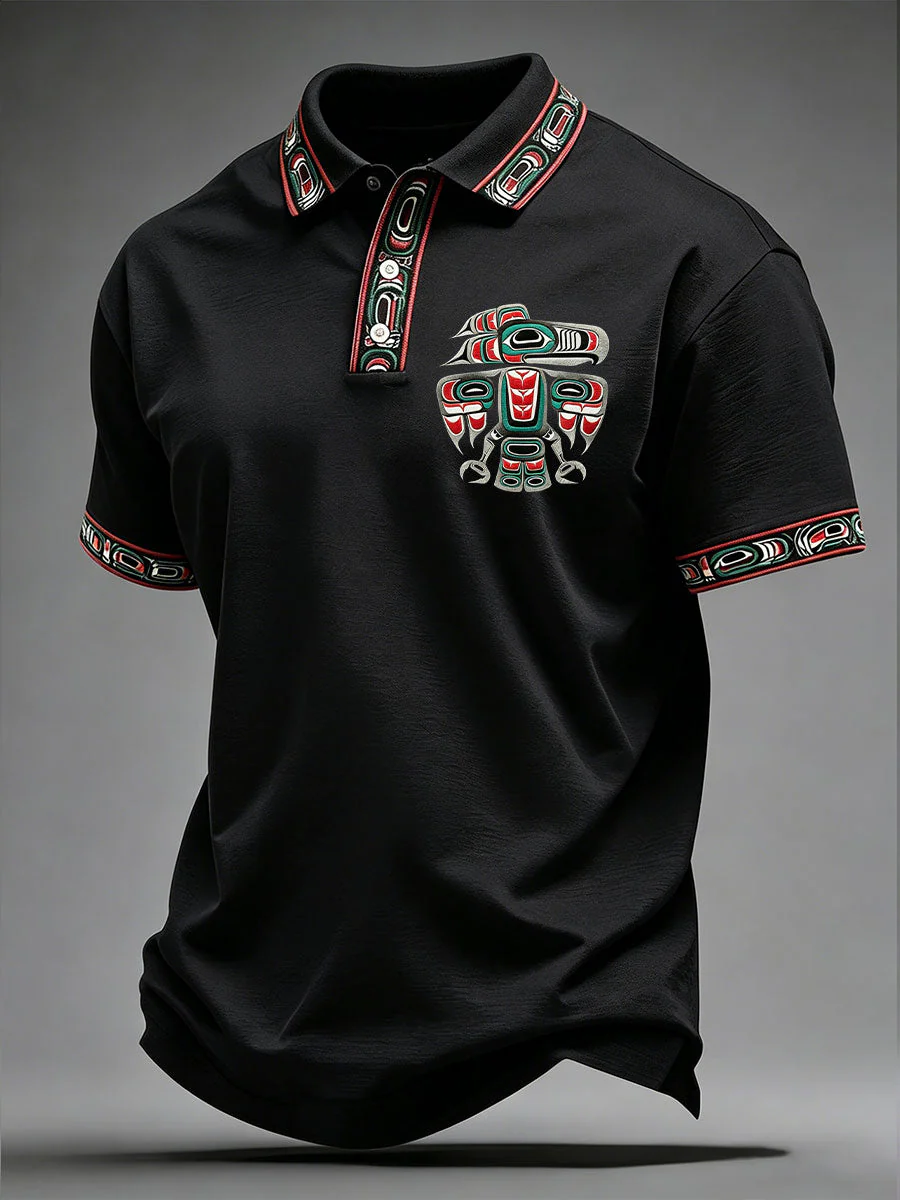 Men's Indigenous Totem Art Casual Top
