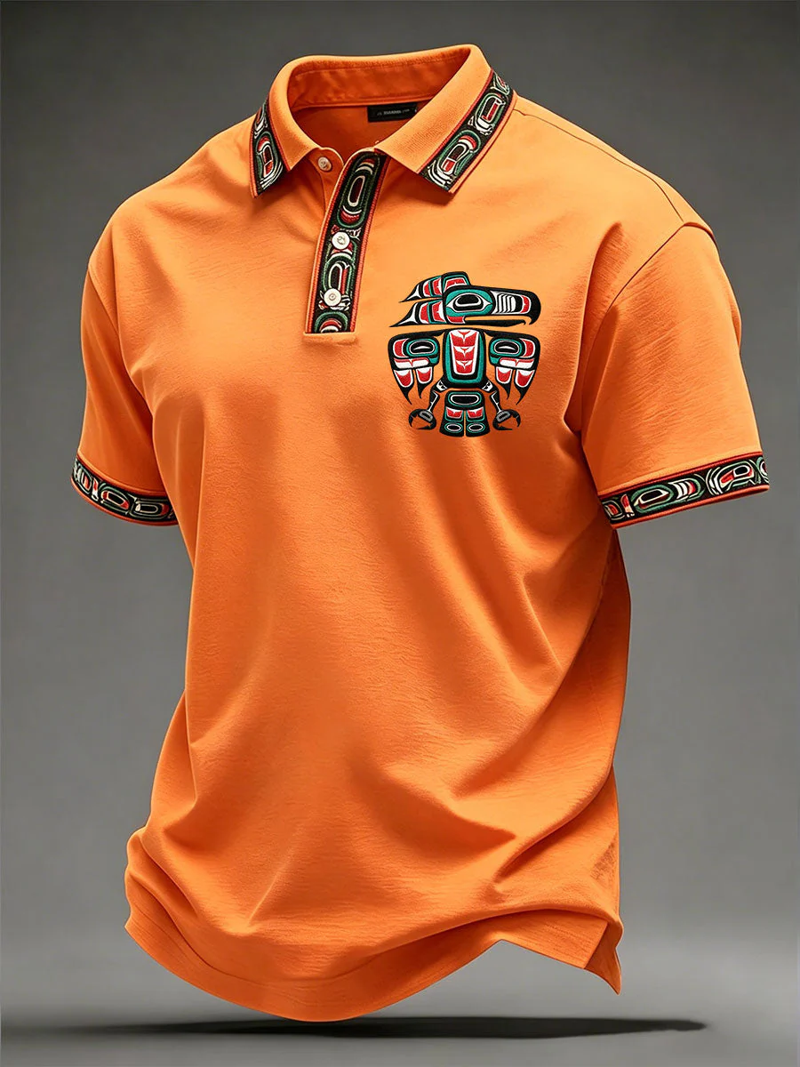 Men's Indigenous Totem Art Casual Top - Image 2