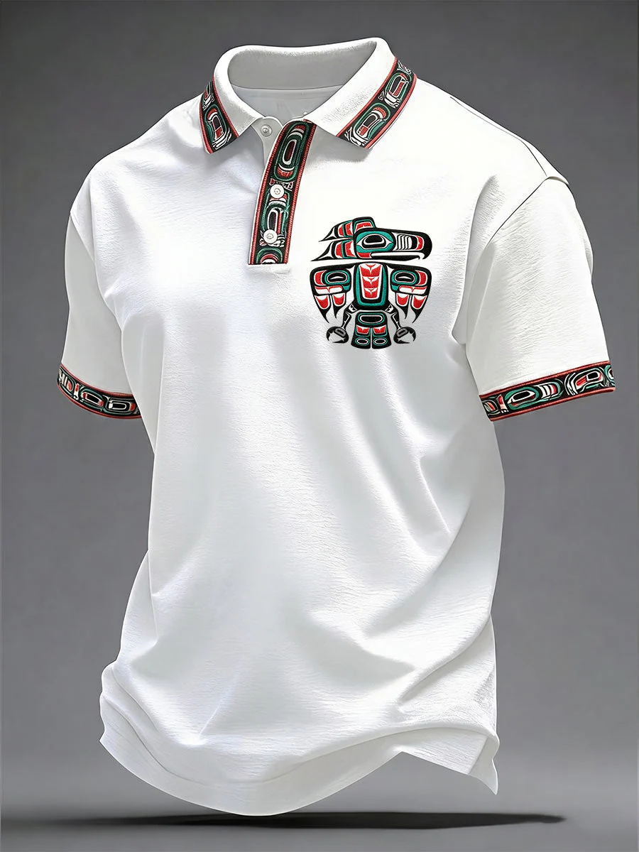 Men's Indigenous Totem Art Casual Top - Image 3