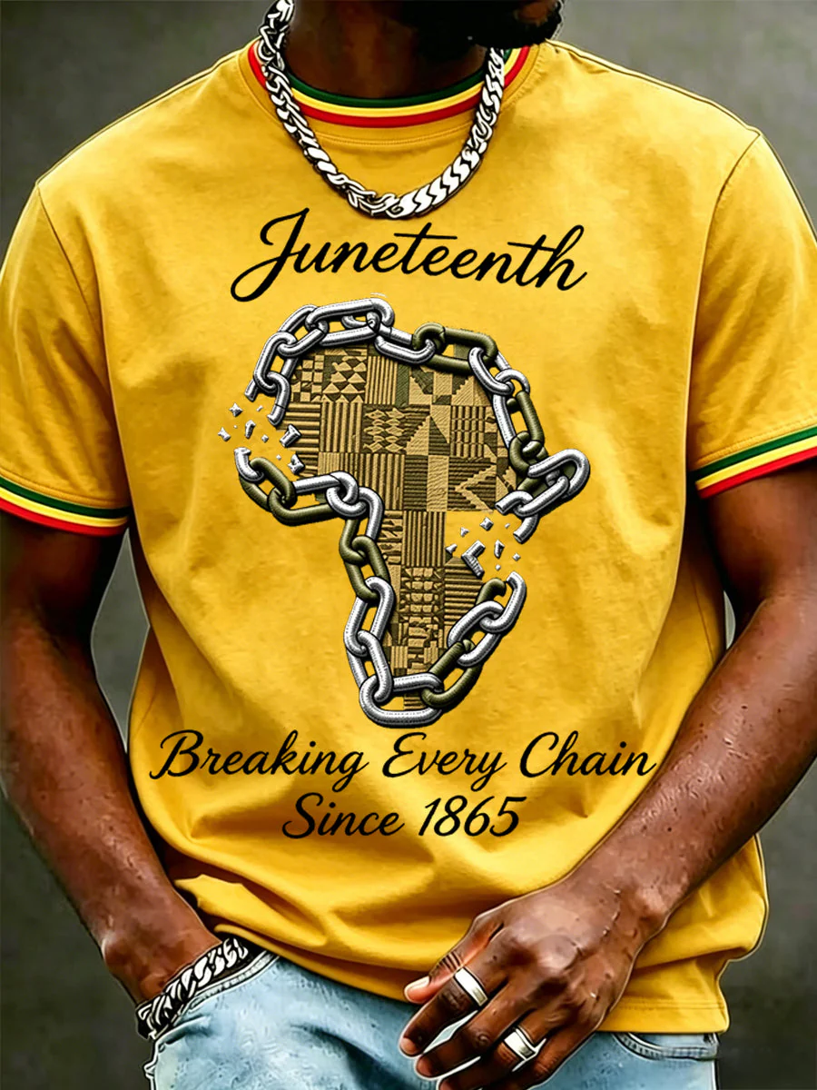 Men's Juneteenth Breaking Every Chain Since 1865 Print Tee - Image 4