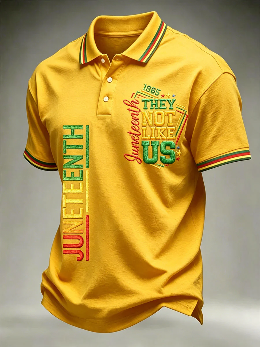 Men's Juneteenth They Not Like Us Since 1865 Print Casual Polo - Image 4