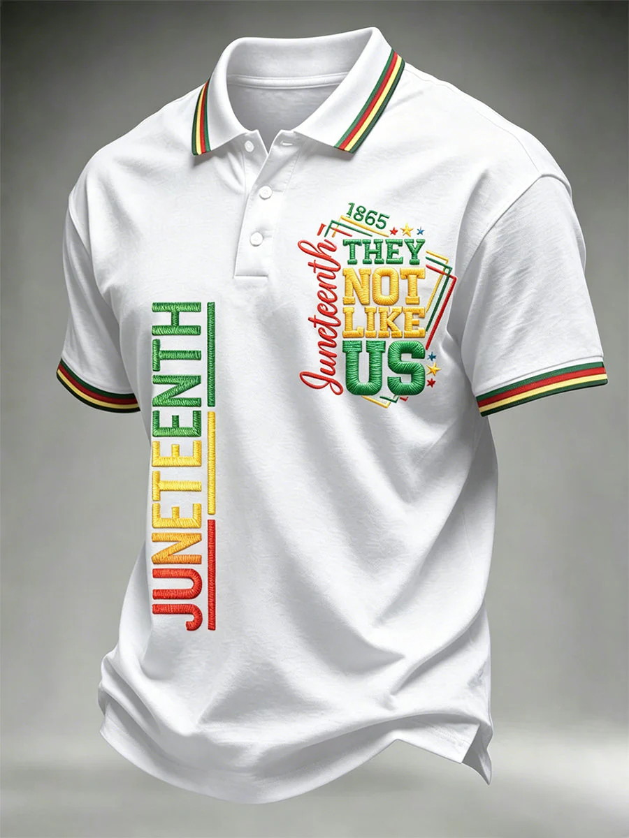 Men's Juneteenth They Not Like Us Since 1865 Print Casual Polo - Image 5