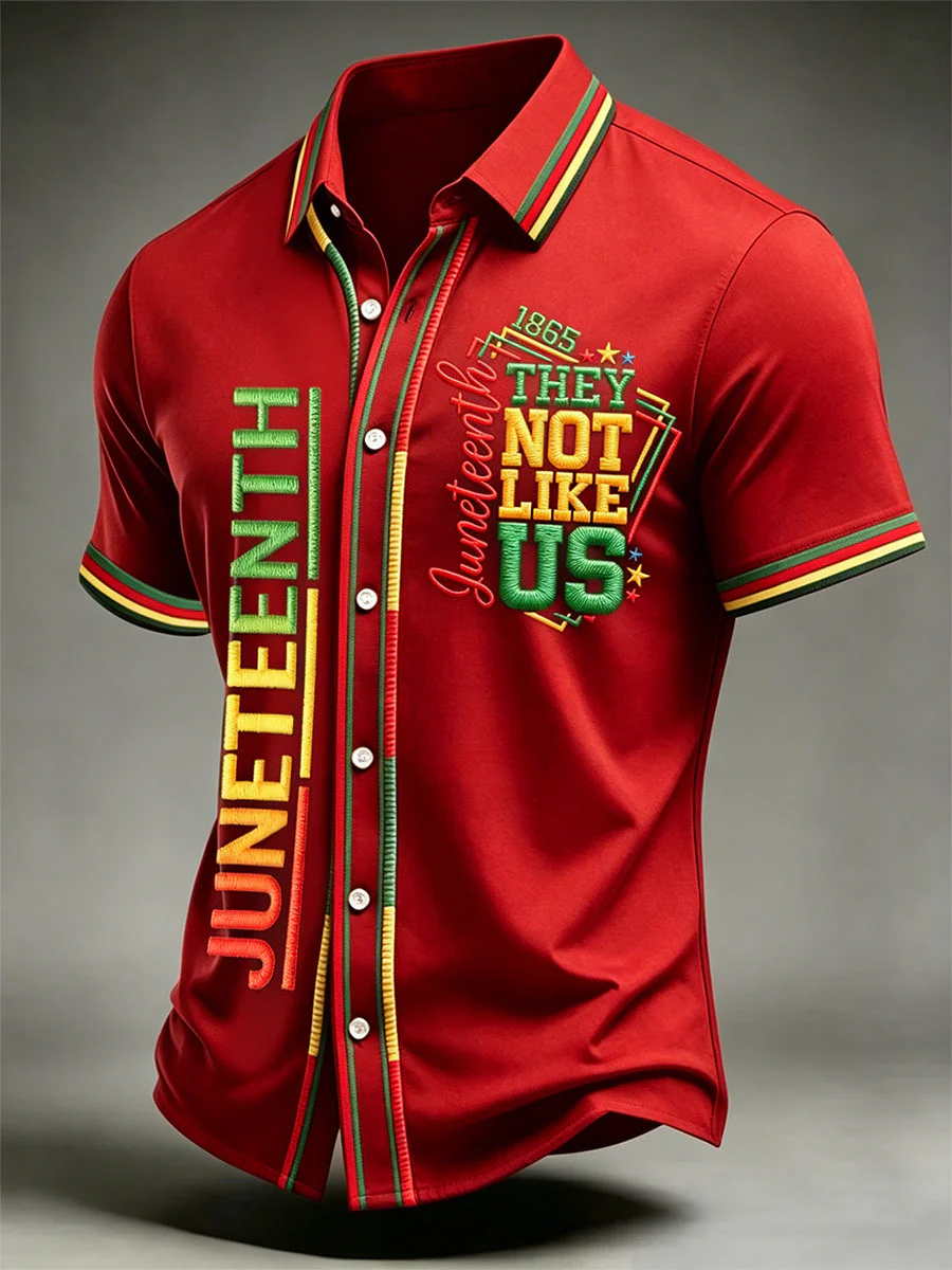 Men's Juneteenth They Not Like Us Since 1865 Print Casual Shirt - Image 2