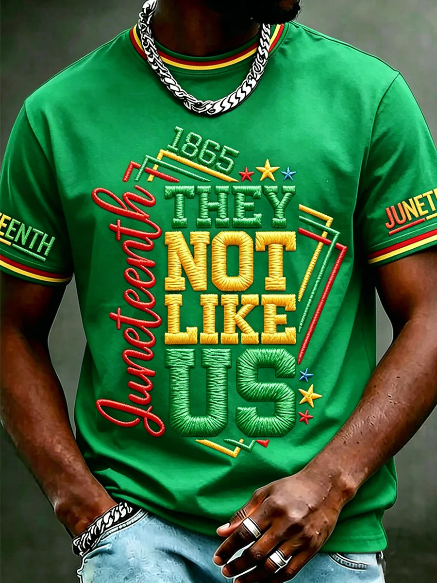 Men's Juneteenth They Not Like Us Since 1865 Print Casual Tee - Image 3
