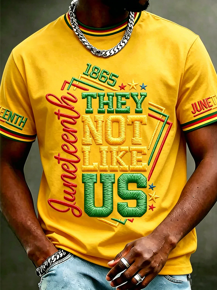 Men's Juneteenth They Not Like Us Since 1865 Print Casual Tee - Image 4