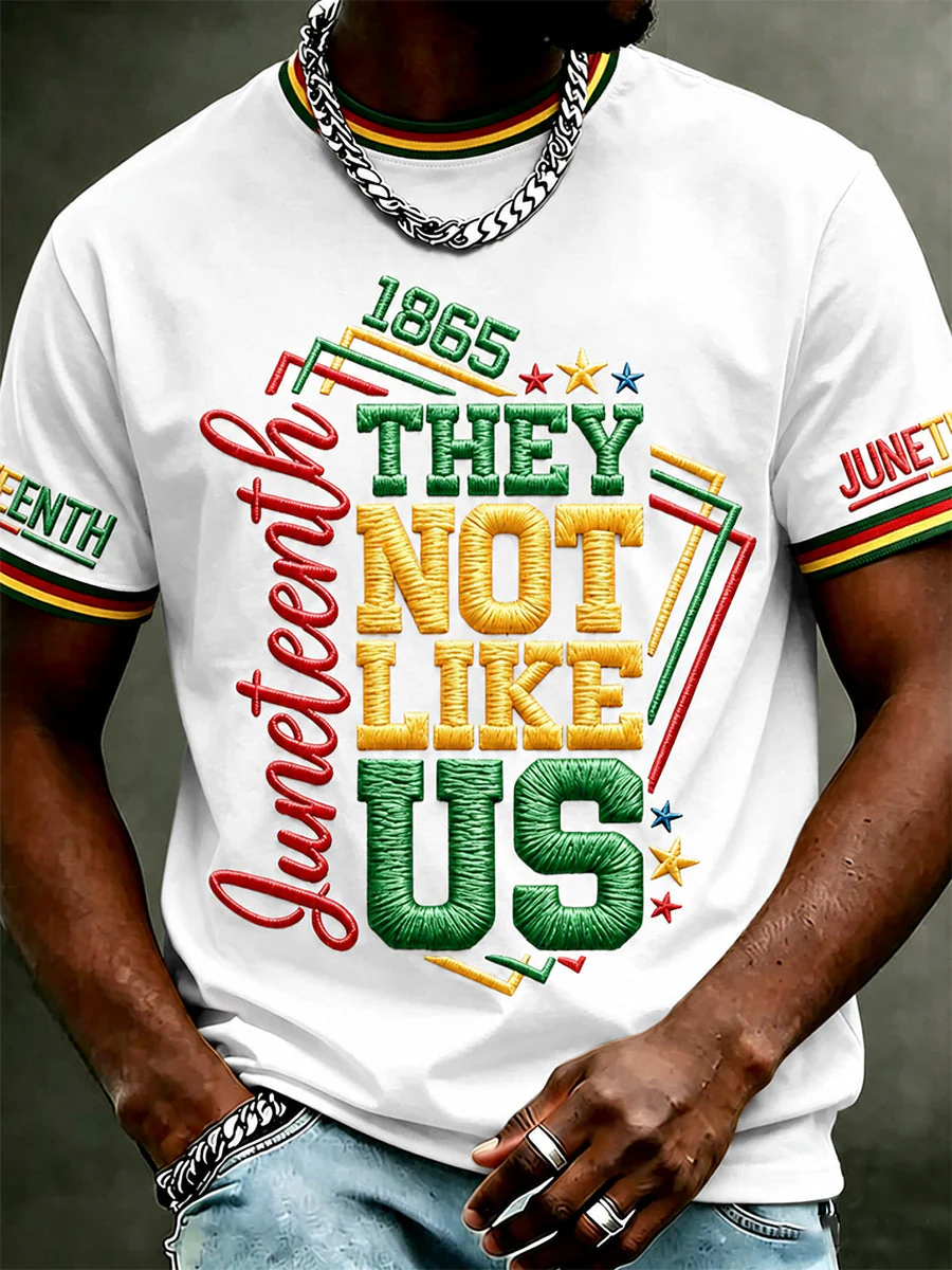 Men's Juneteenth They Not Like Us Since 1865 Print Casual Tee - Image 5