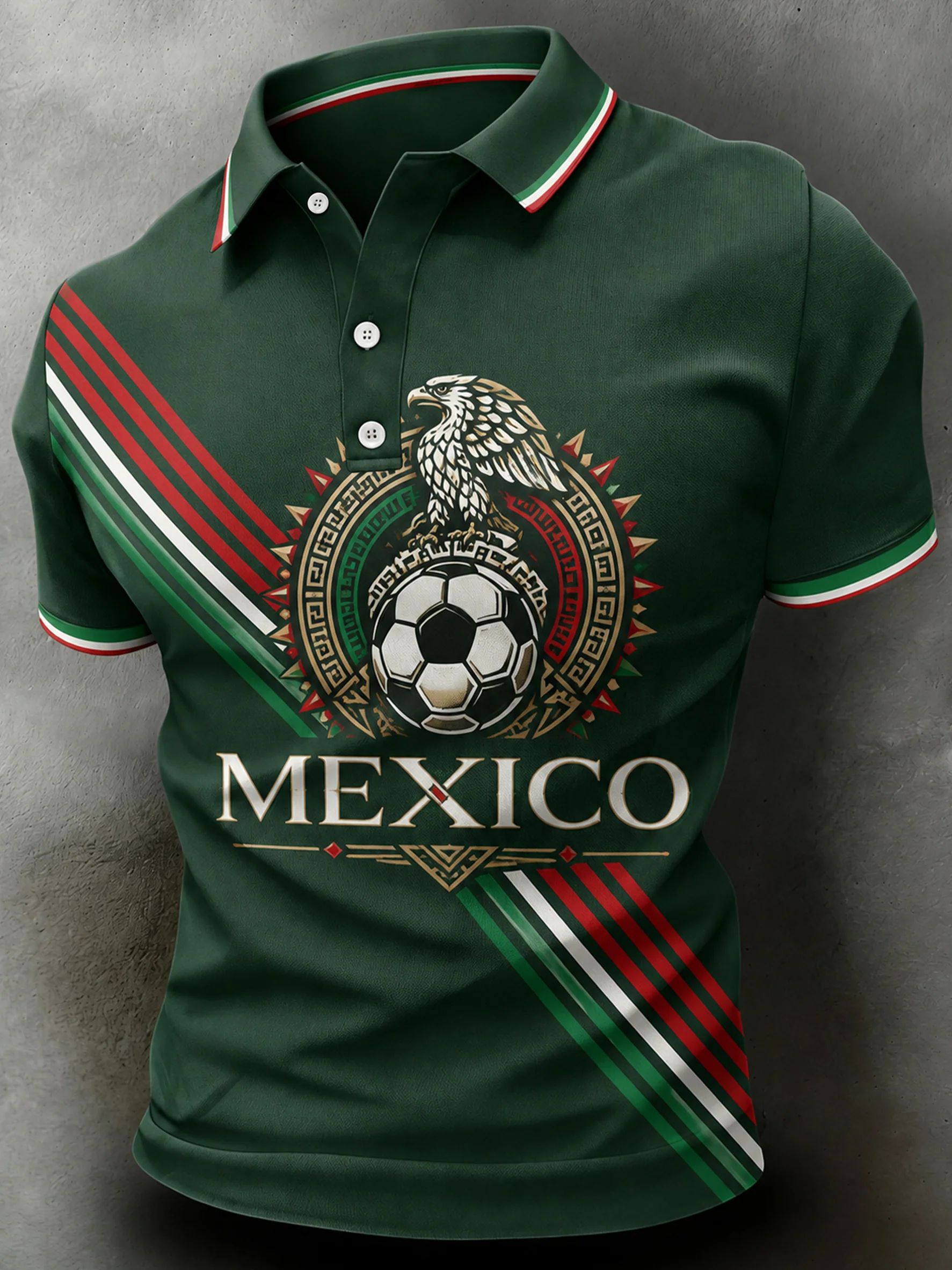 Men's Mexican Football Cheering Element Art Print Polo