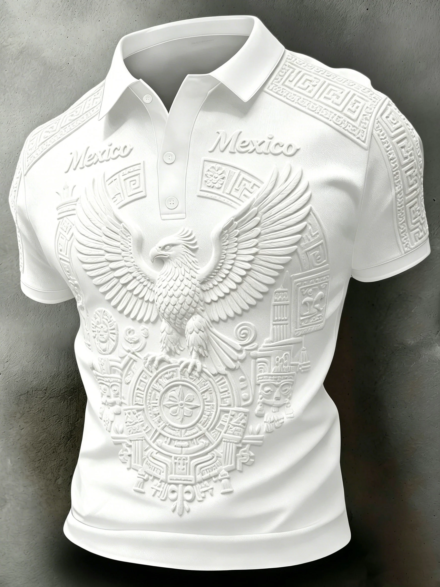 Men's Mexican Football Match Cheering Art Print Polo Shirt