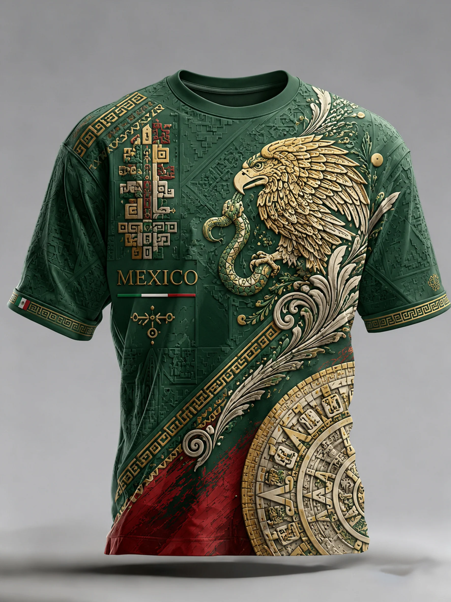 Men's Mexican Football Match Cheering Graphic Print T-Shirt