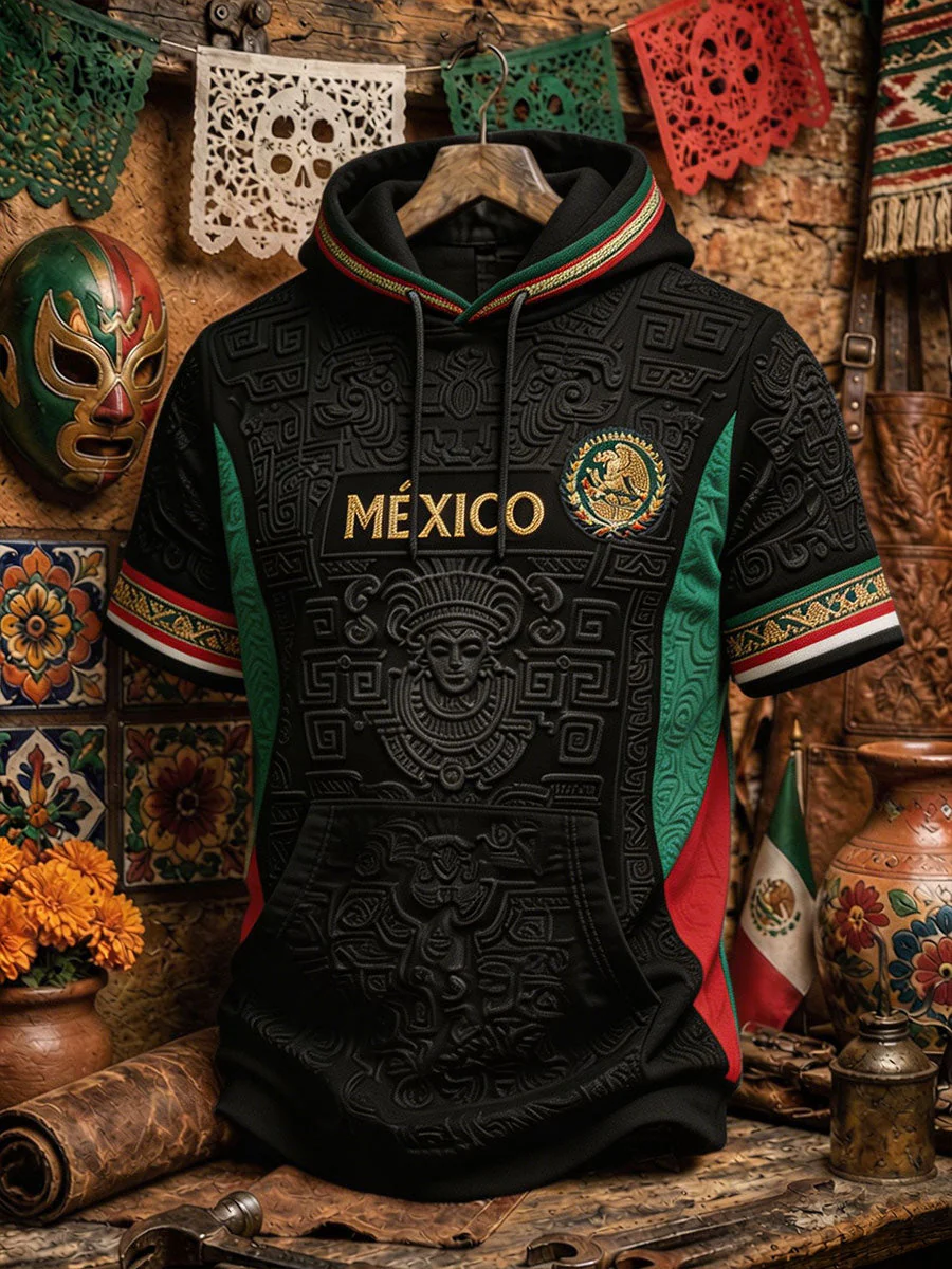 Men's Mexico Football Lover Art Printed Casual Tops - Image 4