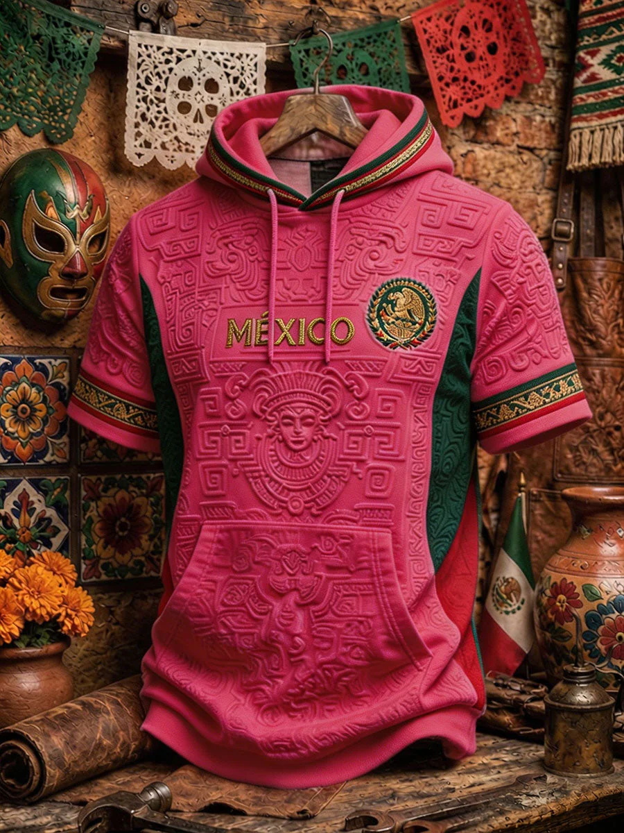Men's Mexico Football Lover Art Printed Casual Tops - Image 5