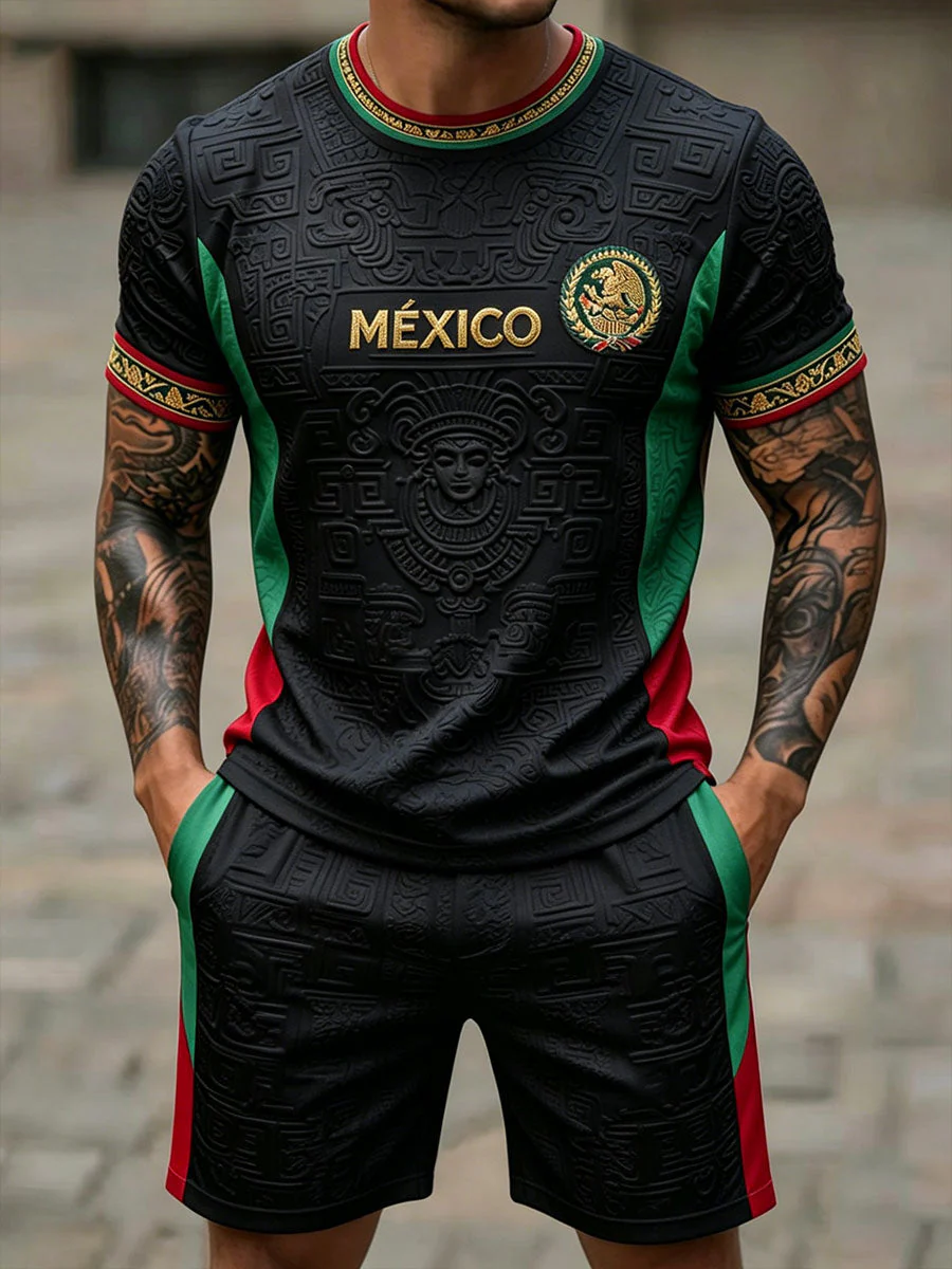 Men's Mexico Football Lover Art Printed Sets - Image 3