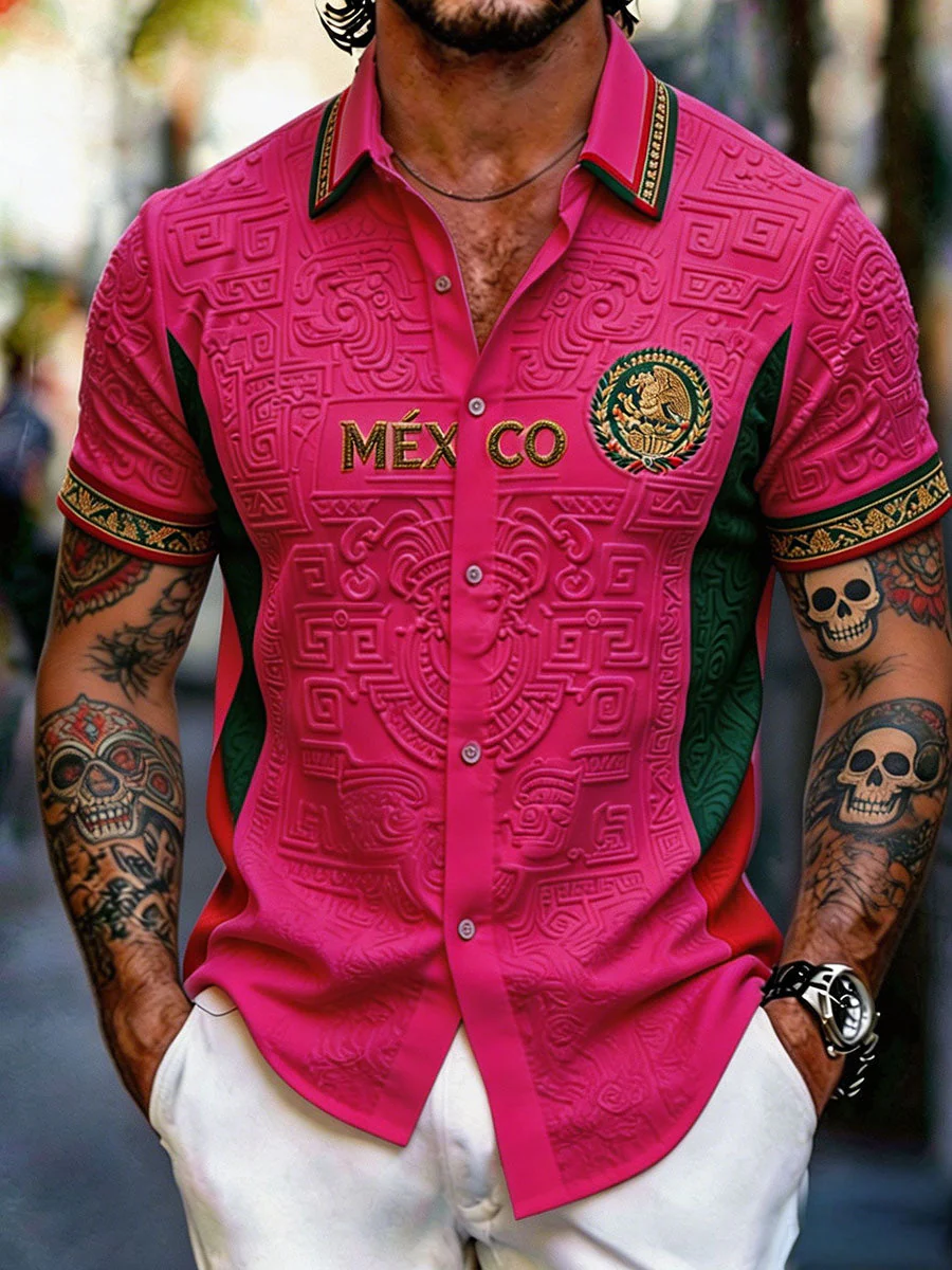 Men's Mexico Football Lover Art Printed Shirt - Image 6