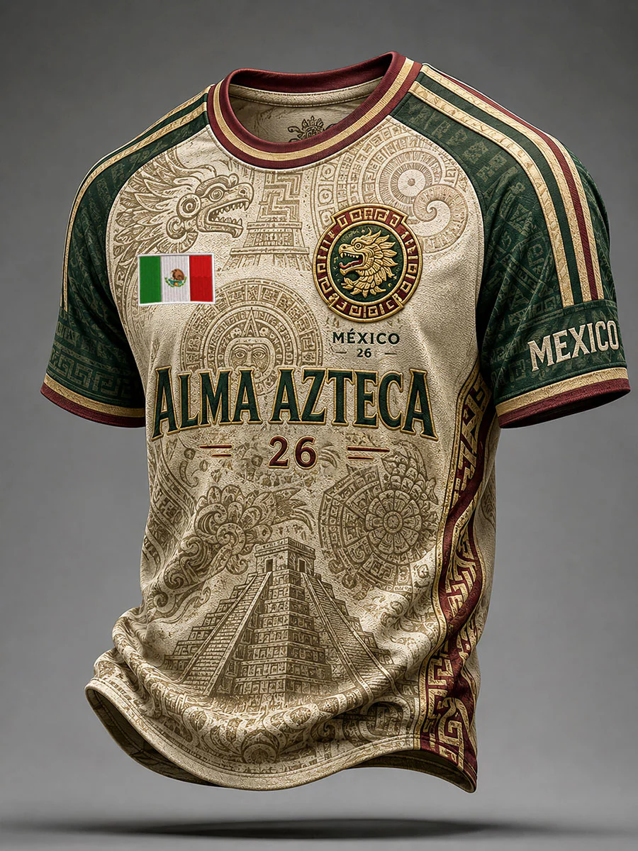 Men's Mexico Football Lover Art Printed T-shirt - Image 2