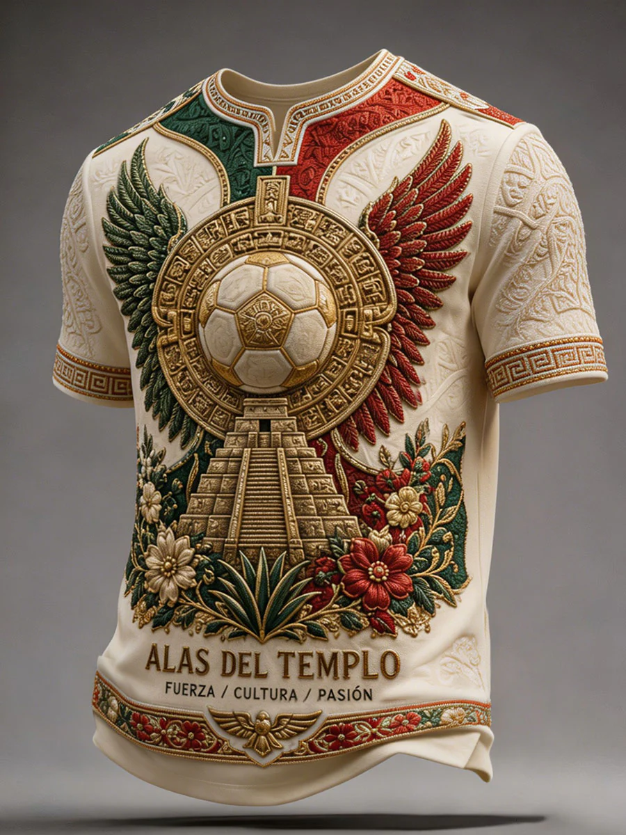 Men's Mexico Football Lover Art Printed T-shirt - Image 3