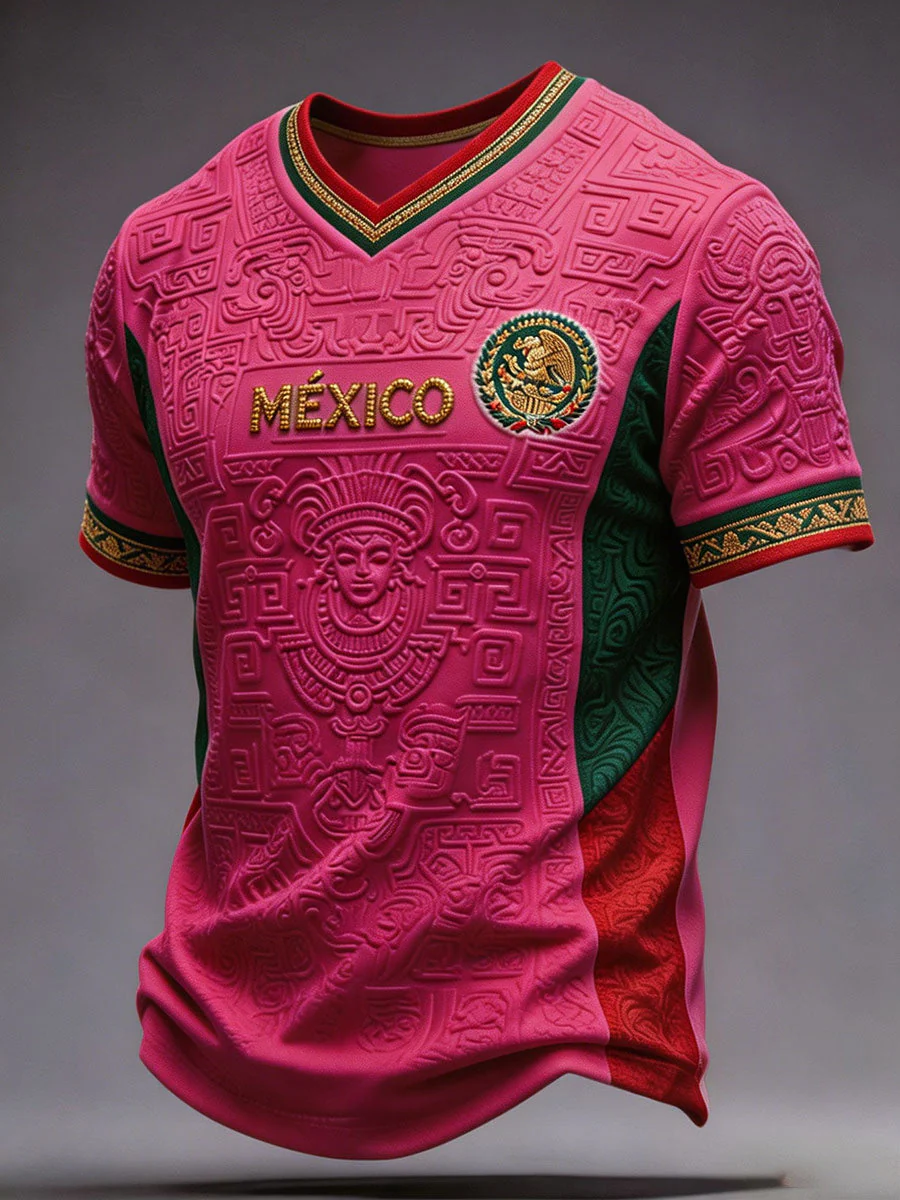 Men's Mexico Football Lover Art Printed T-shirt - Image 2