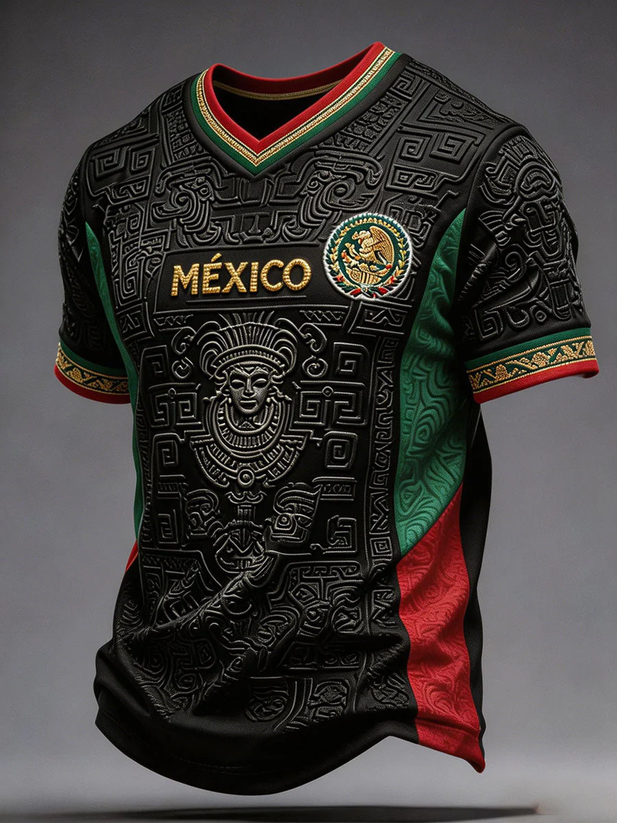 Men's Mexico Football Lover Art Printed T-shirt - Image 4