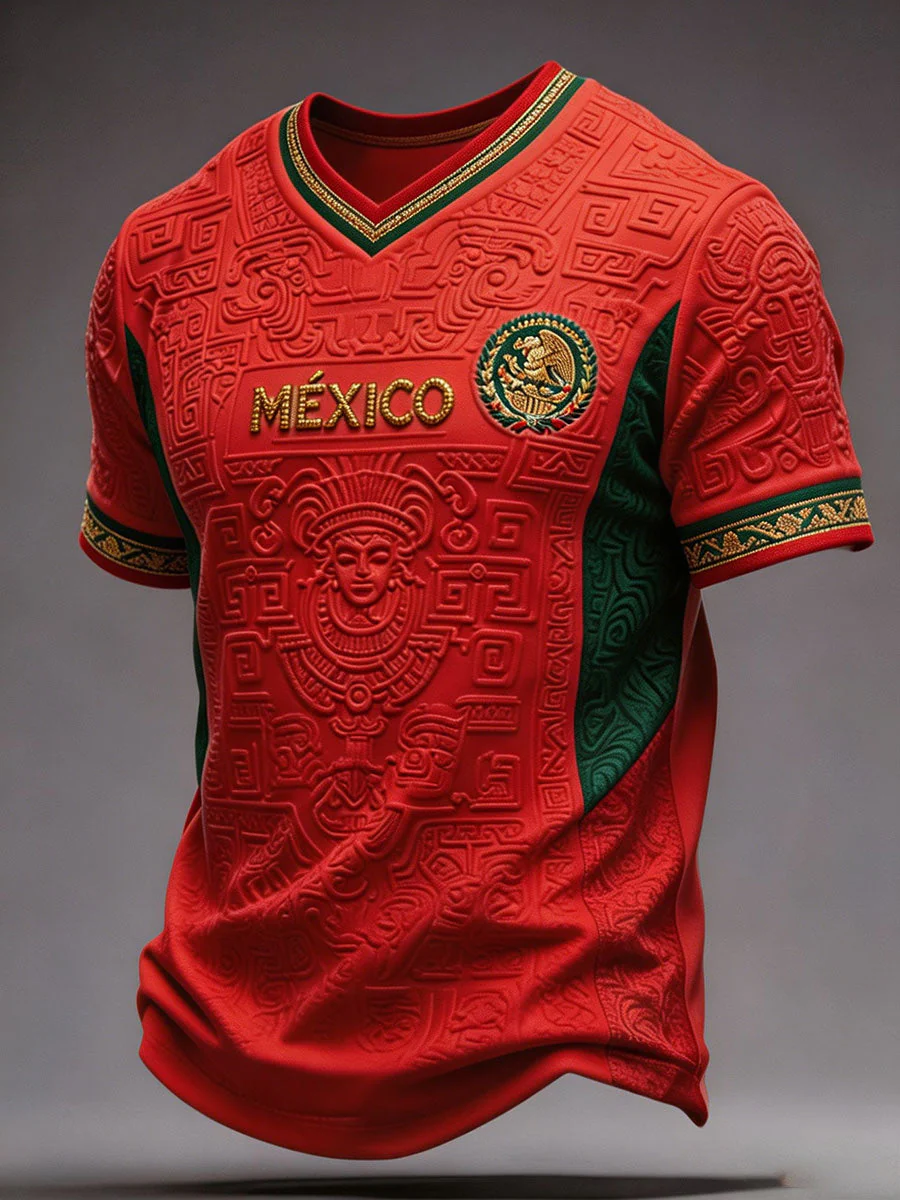 Men's Mexico Football Lover Art Printed T-shirt - Image 5
