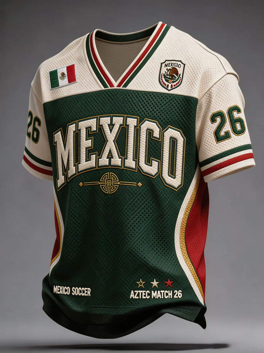 Men's Mexico Football Lover Art Printed T-shirt - Image 3