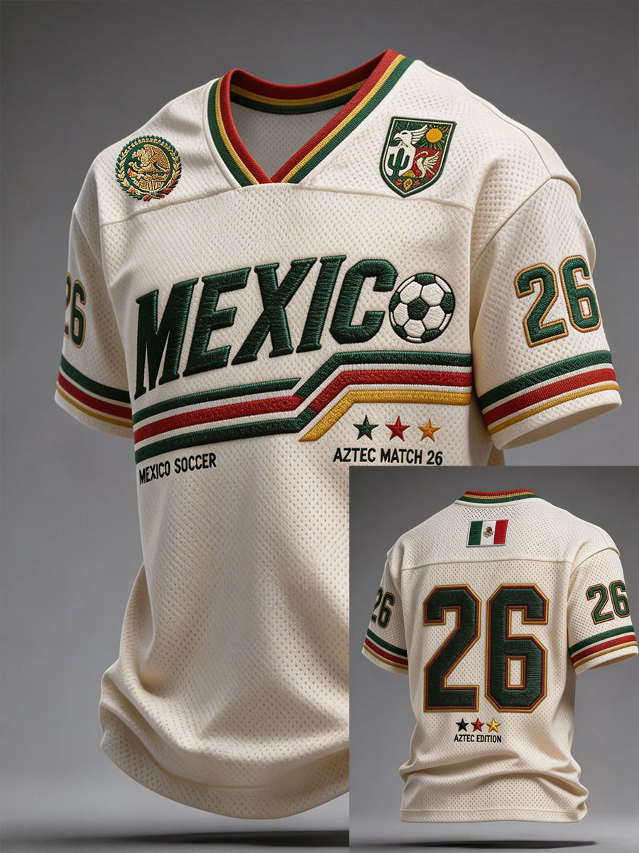 Men's Mexico Football Lover Art Printed T-shirt