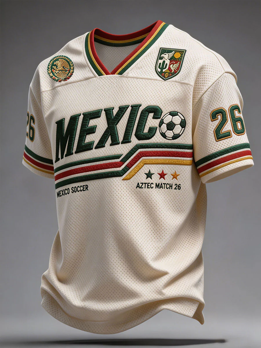 Men's Mexico Football Lover Art Printed T-shirt - Image 3