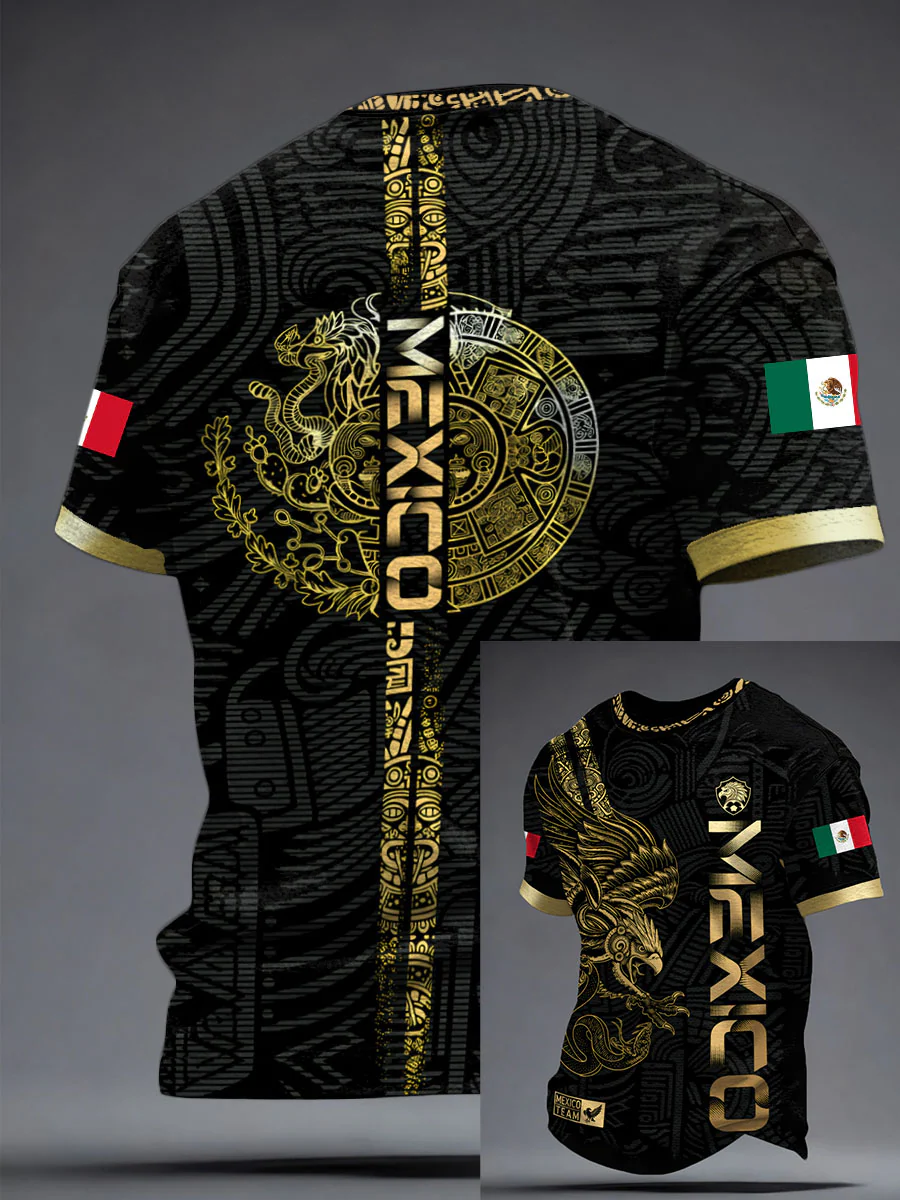 Men's Mexico Football Lover Printed T-shirt