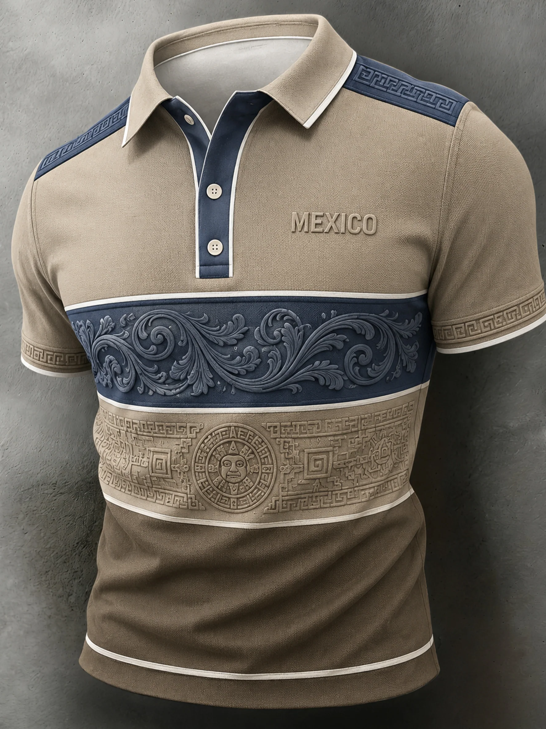 Men's Mexico Football Match Cheering Art Print Polo
