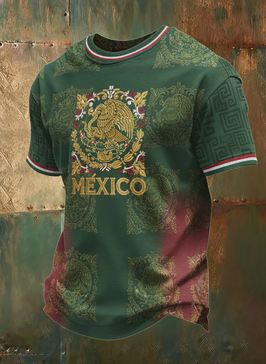 Men's Mexico Football Match Fan Art Graphic T-Shirt