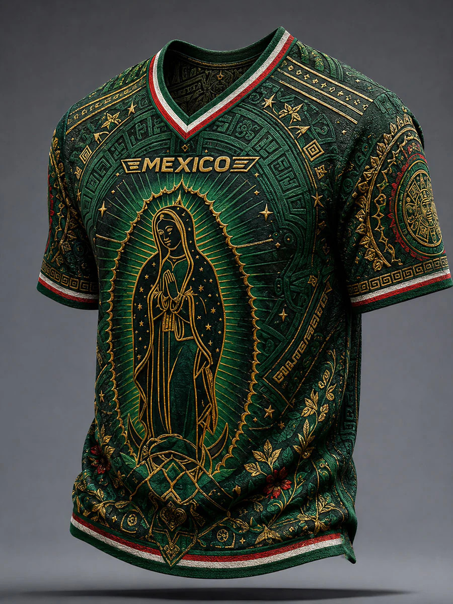 Men's Mexico Pride Art Printed T-shirt