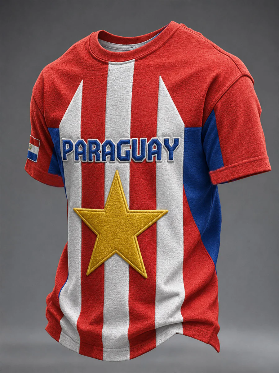 Men's Paraguay Football Short Sleeves T-shirt