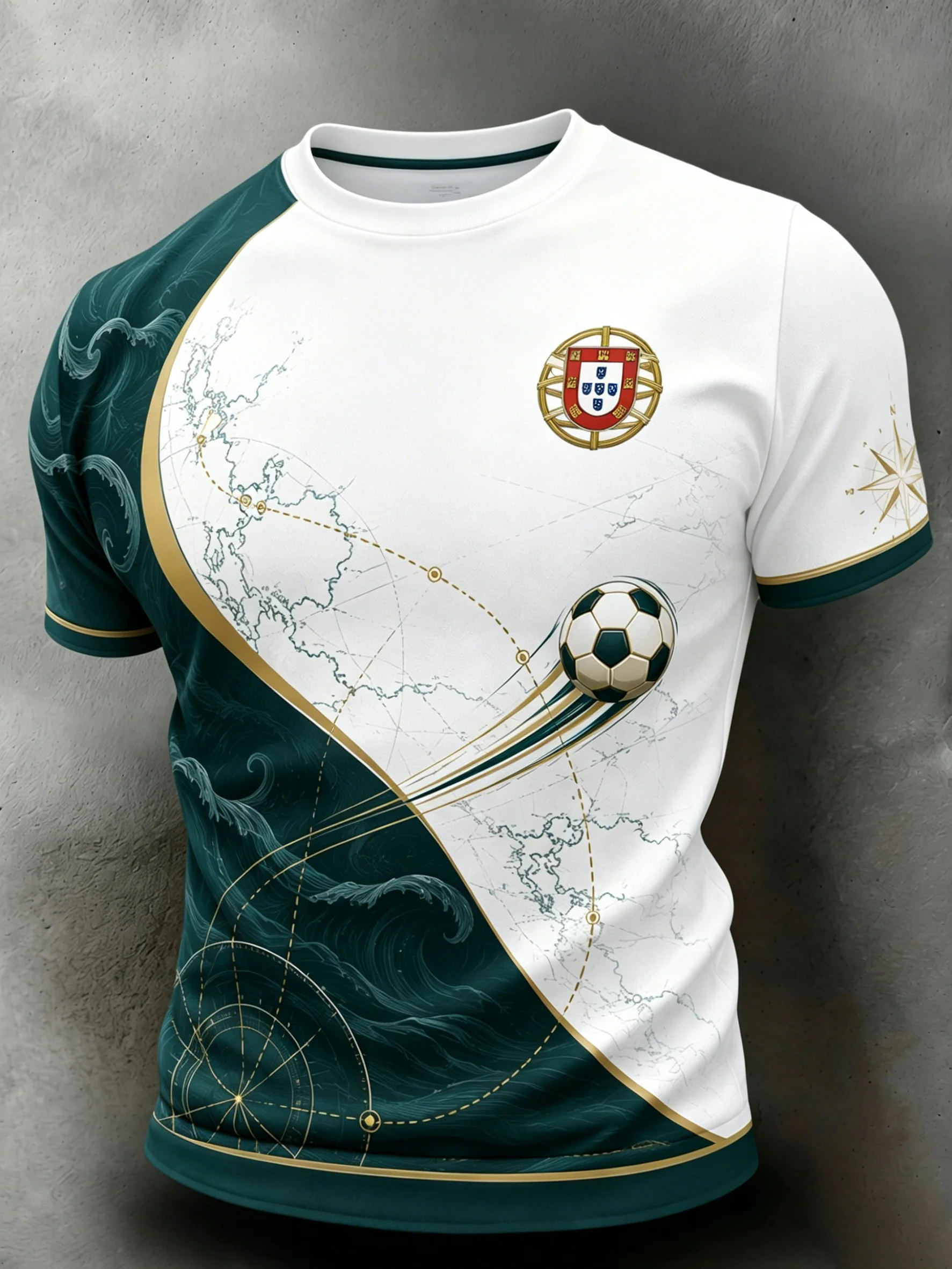 Men's Portugal Football Fan Art Print T-Shirt