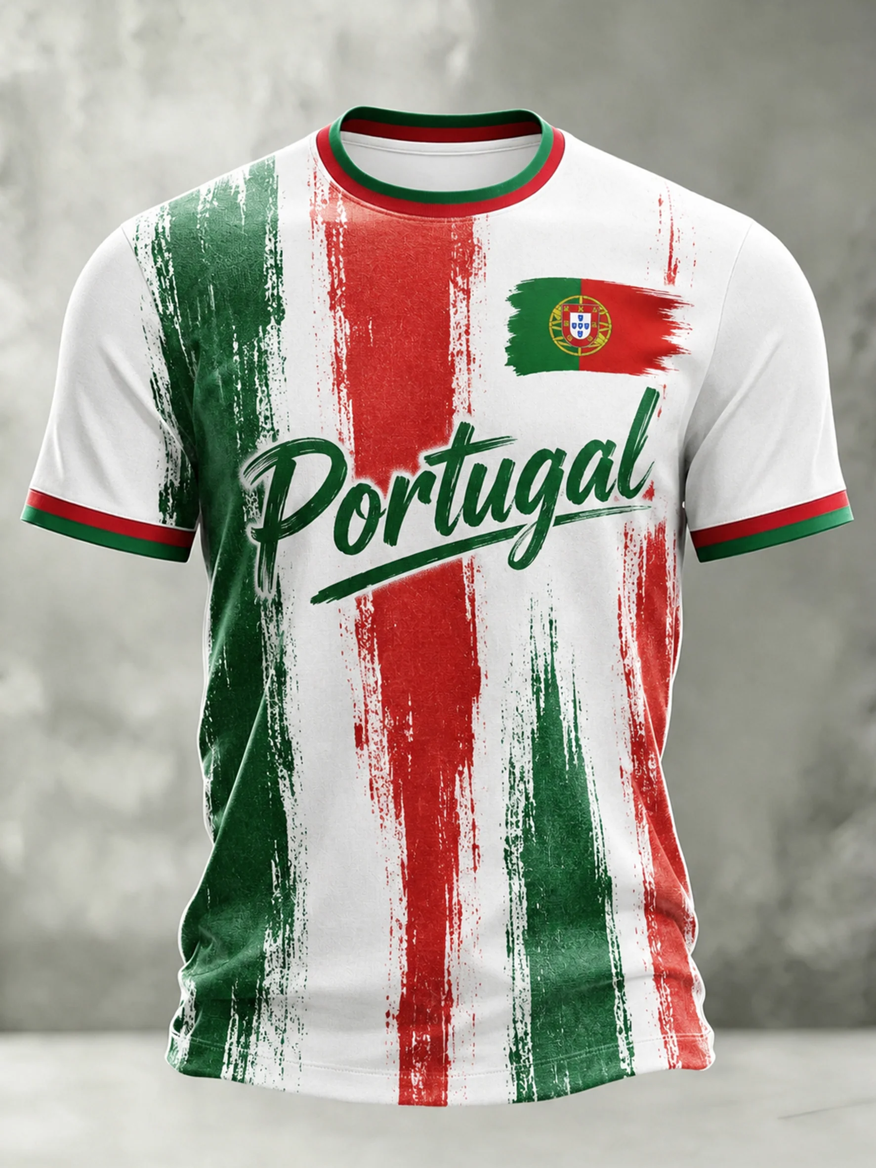Men's Portugal Football Match Cheering Art Print T-Shirt
