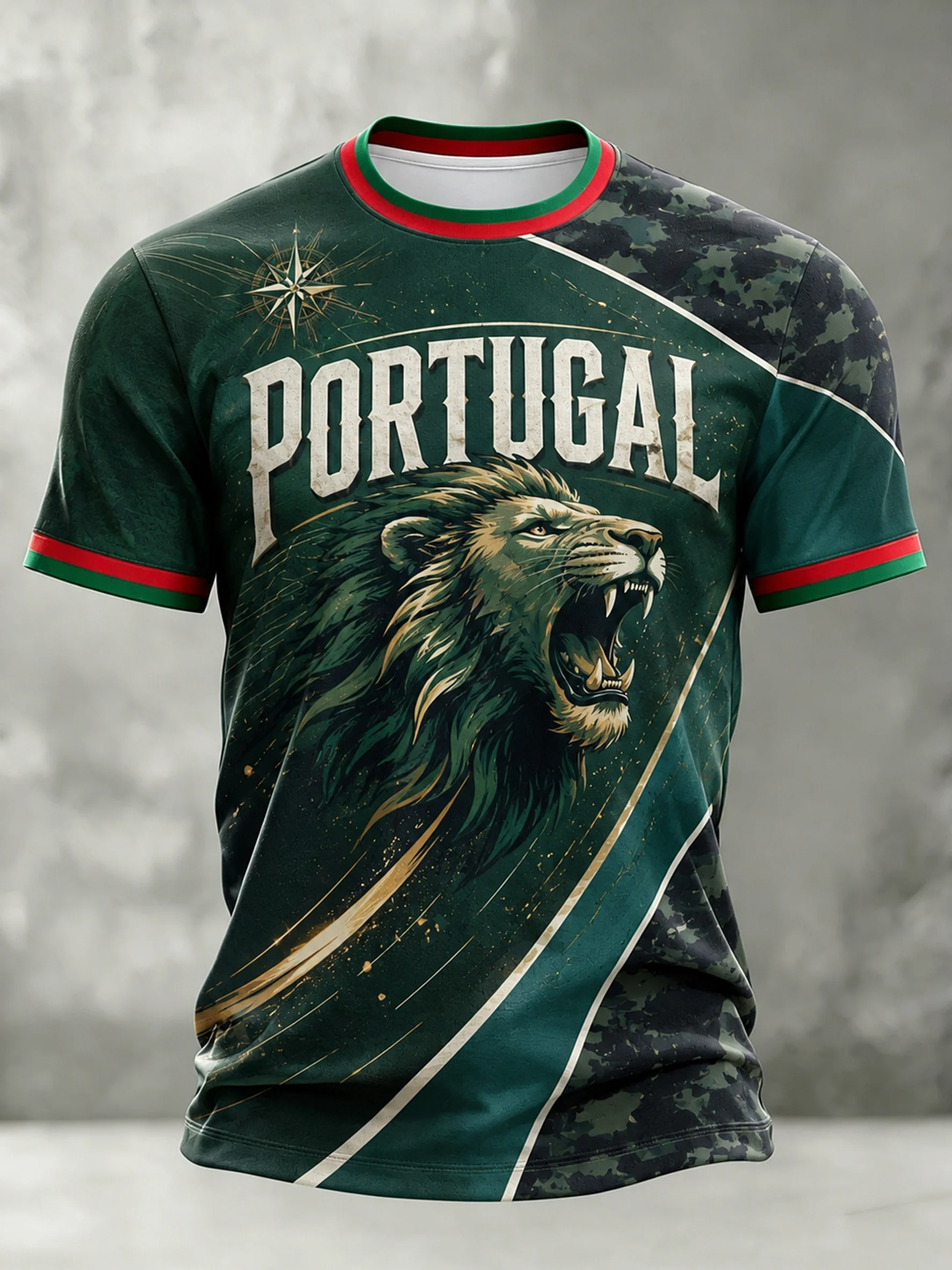 Men's Portugal Football Match Cheering Art Print T-Shirt